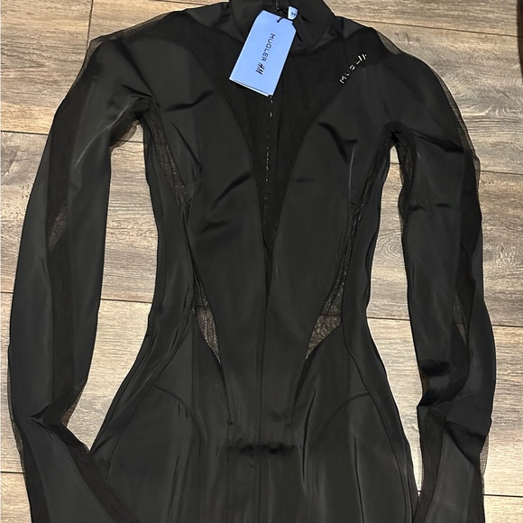Mugler Dresses & Skirts - Brand New Mugler HM Mesh Panelled Mini Dress Size UK 6